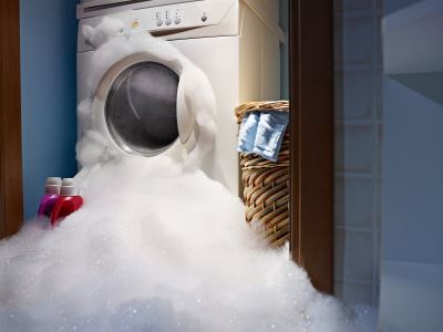overflowing washing machine
