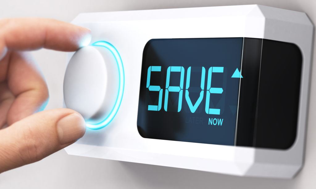  turning a thermostat knob 