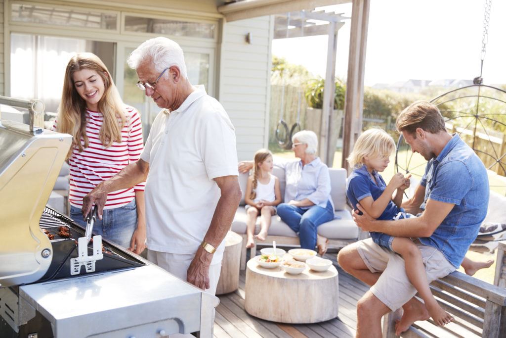 family grilling