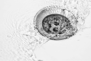 water going down drain