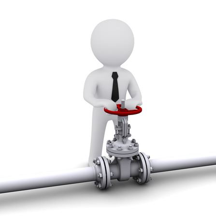 cartoon with pipeline with valve