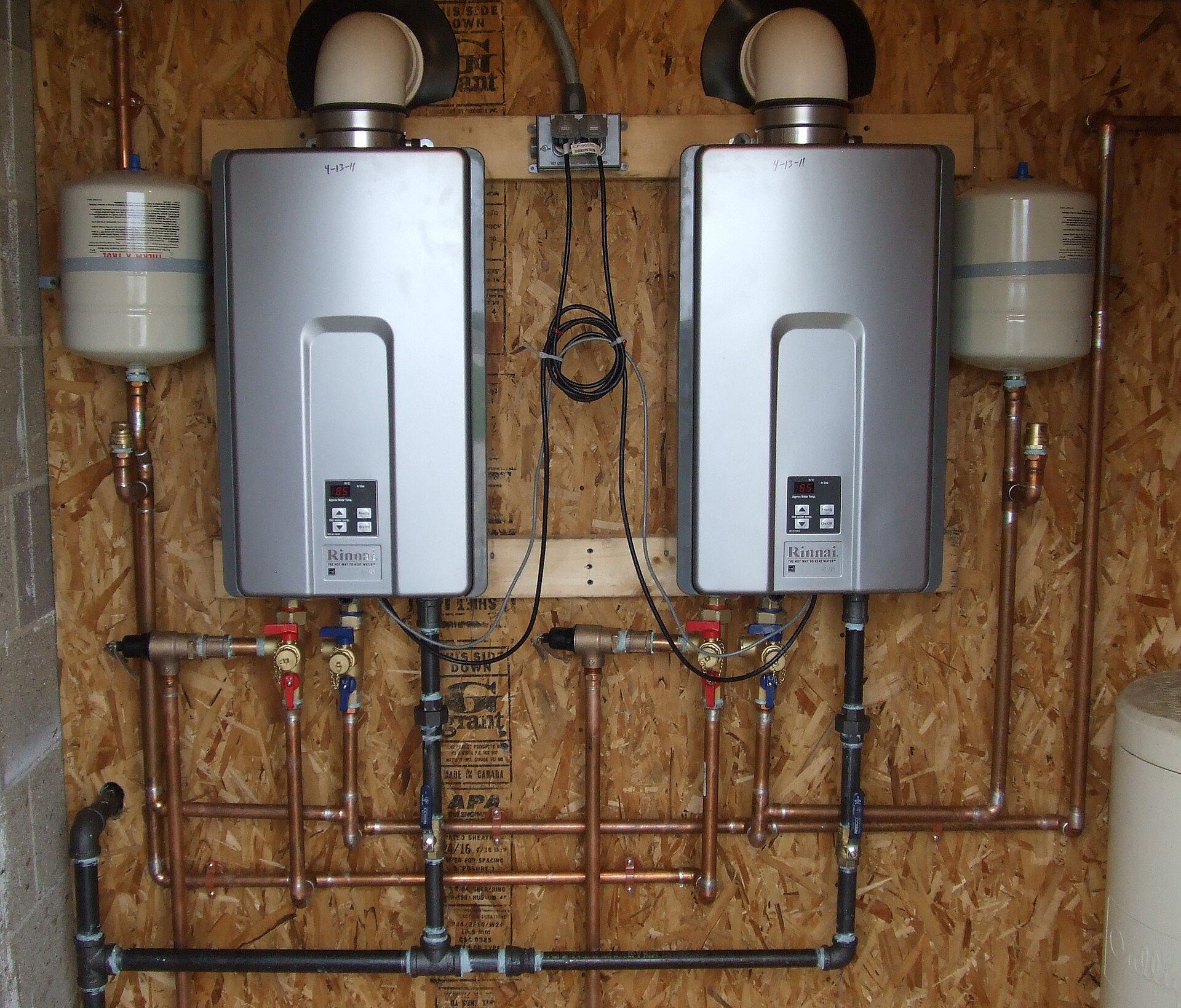 two tankless water heaters